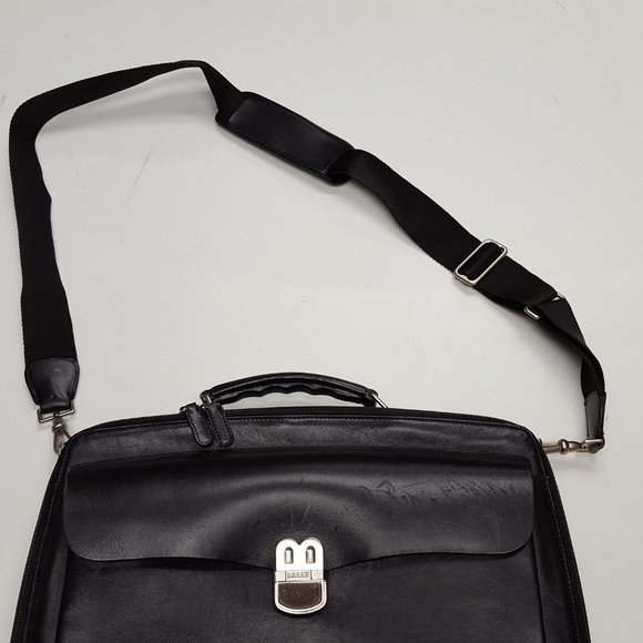 Bally Genuine Leather Laptop Case with Shoulder Strap